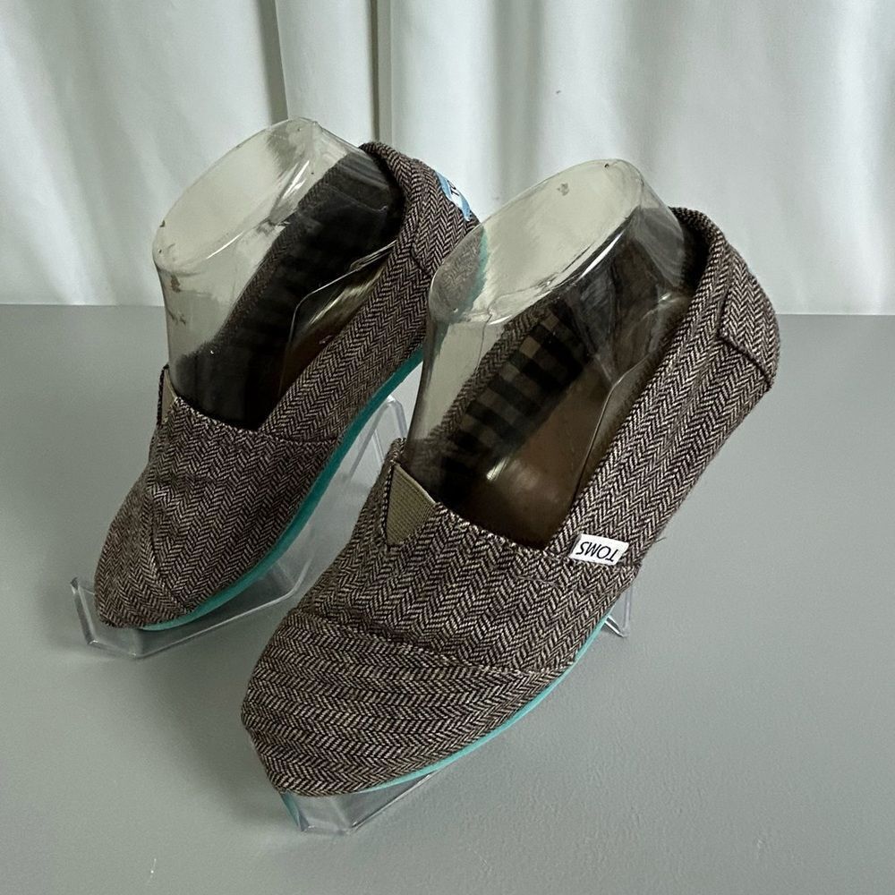 TOMS WOMENS SHOE BROWN TWEED COLOR SIZE 7 1/2W - Picture 9 of 10